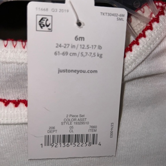 Carters Baby Christmas Outfit “On the nice list” Onsie & Tutu legging. Size 6M - Picture 5 of 5